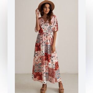 Patchwork maxi dress